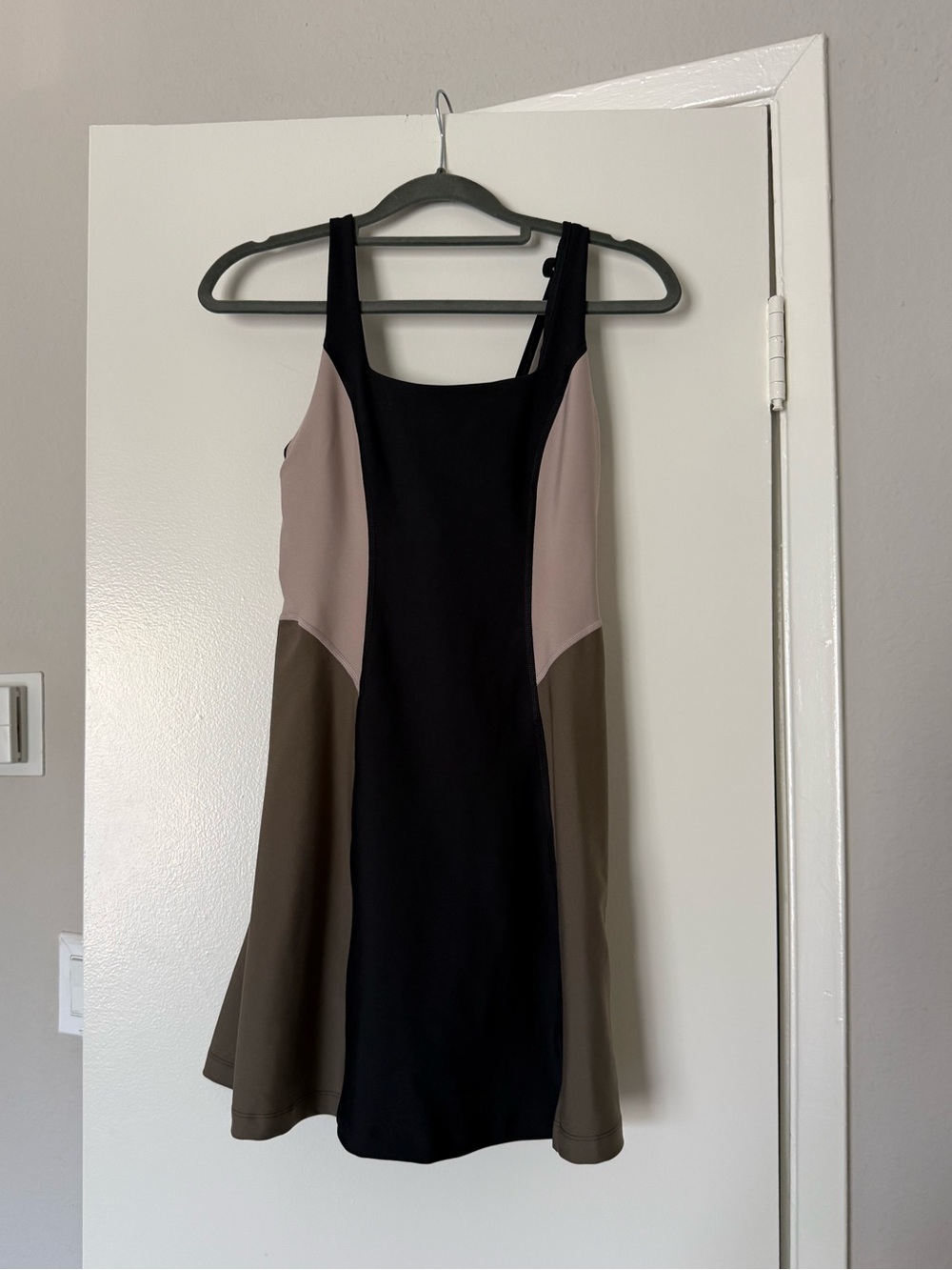 YPB Colorblock Mini Dress in Black, Taupe, and Olive